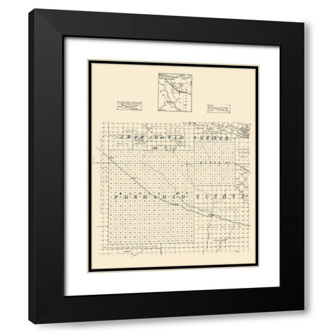 Jeff Davis County Presidio County Texas - Strauss 1894 Black Modern Wood Framed Art Print with Double Matting by Strauss