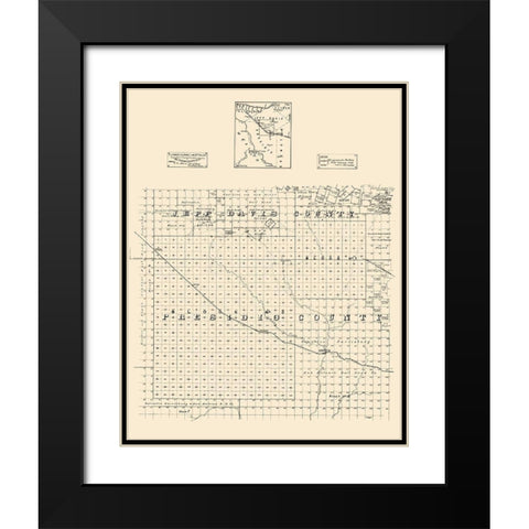 Jeff Davis County Presidio County Texas - Strauss 1894 Black Modern Wood Framed Art Print with Double Matting by Strauss