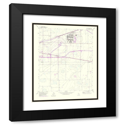 Pullman Texas Quad - USGS 1975 Black Modern Wood Framed Art Print with Double Matting by USGS