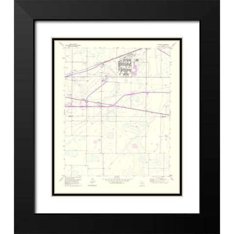 Pullman Texas Quad - USGS 1975 Black Modern Wood Framed Art Print with Double Matting by USGS