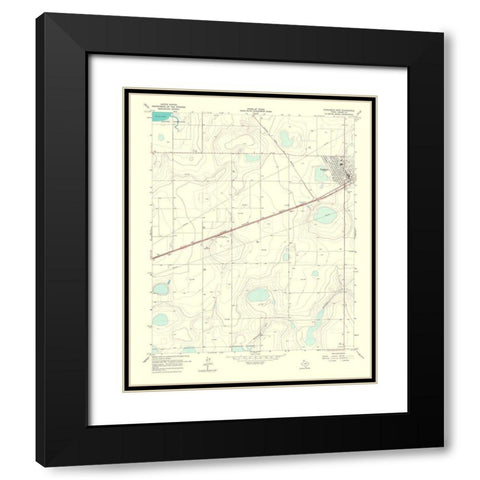 Panhandle West Texas Quad - USGS 1967 Black Modern Wood Framed Art Print with Double Matting by USGS
