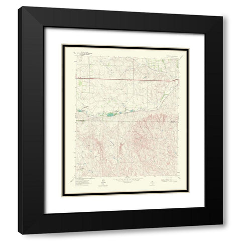 Ramsdell Texas Quad - USGS 1967 Black Modern Wood Framed Art Print with Double Matting by USGS