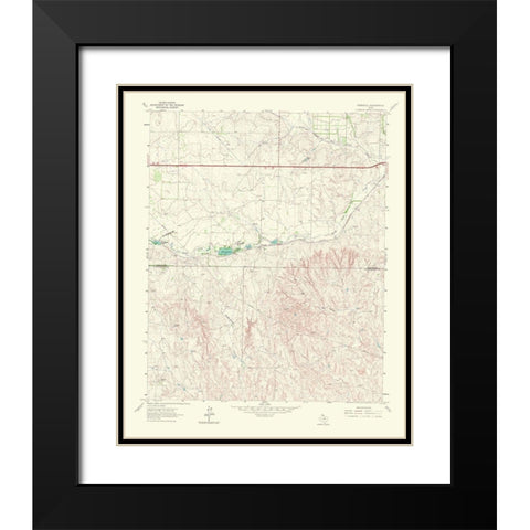 Ramsdell Texas Quad - USGS 1967 Black Modern Wood Framed Art Print with Double Matting by USGS
