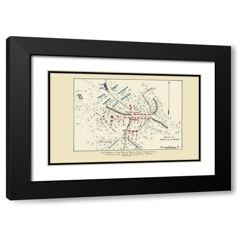 Resaca De La Palma Battle 1892 Black Modern Wood Framed Art Print with Double Matting by Church News Publishing