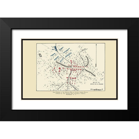 Resaca De La Palma Battle 1892 Black Modern Wood Framed Art Print with Double Matting by Church News Publishing