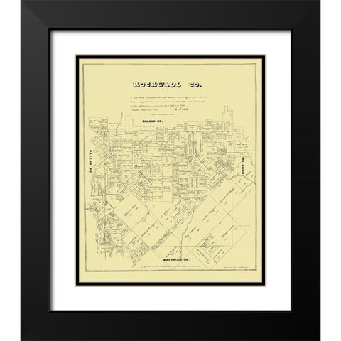 Rockwall Texas Landowner - Land Office 1880 Black Modern Wood Framed Art Print with Double Matting by Land Office