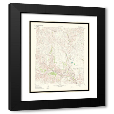 Roach Ranch Texas Quad - USGS 1963 Black Modern Wood Framed Art Print with Double Matting by USGS