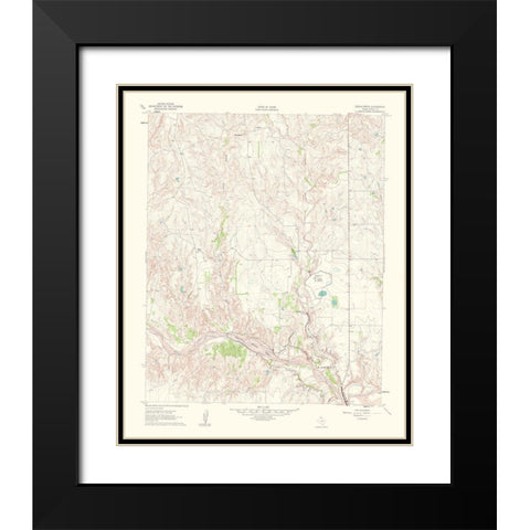 Roach Ranch Texas Quad - USGS 1963 Black Modern Wood Framed Art Print with Double Matting by USGS