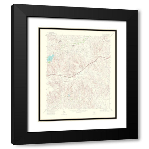 Rockledge Texas Quad - USGS 1967 Black Modern Wood Framed Art Print with Double Matting by USGS