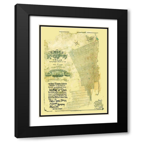 Rockport Texas - McCombs 1888 Black Modern Wood Framed Art Print with Double Matting by McCombs