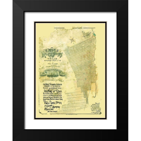 Rockport Texas - McCombs 1888 Black Modern Wood Framed Art Print with Double Matting by McCombs