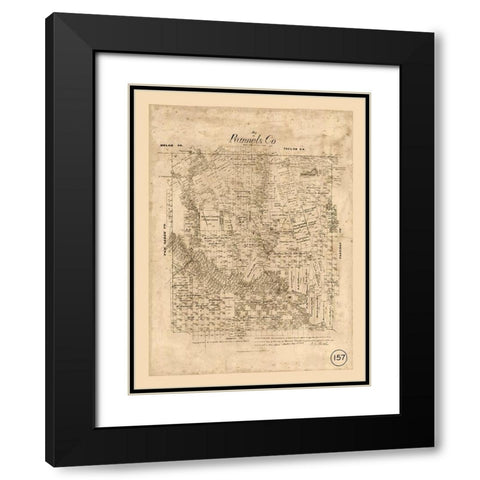 Runnels County Texas - Walsh 1879 Black Modern Wood Framed Art Print with Double Matting by Walsh