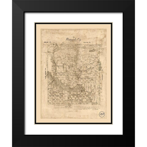Runnels County Texas - Walsh 1879 Black Modern Wood Framed Art Print with Double Matting by Walsh