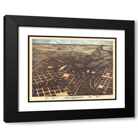 San Antonio Texas - 1873 Black Modern Wood Framed Art Print with Double Matting by Unknown