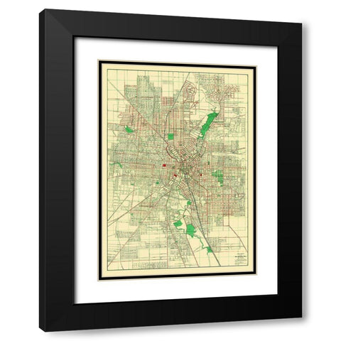 San Antonio Texas - Appler 1900 Black Modern Wood Framed Art Print with Double Matting by Appler