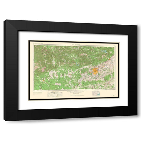 San Antonio Texas Quad - USGS 1964 Black Modern Wood Framed Art Print with Double Matting by USGS