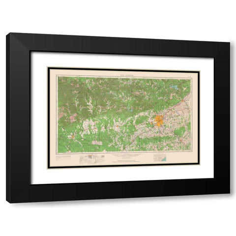 San Antonio Texas Quad - USGS 1954 Black Modern Wood Framed Art Print with Double Matting by USGS