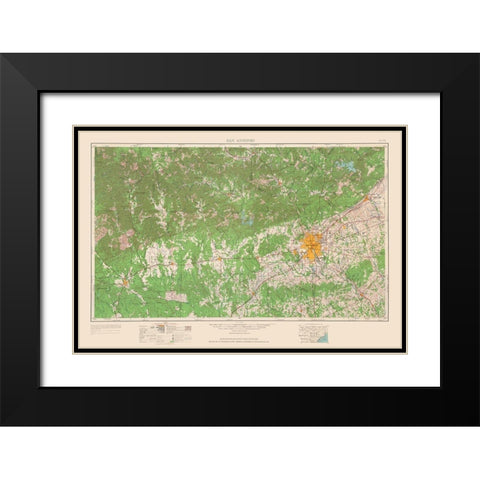 San Antonio Texas Quad - USGS 1954 Black Modern Wood Framed Art Print with Double Matting by USGS