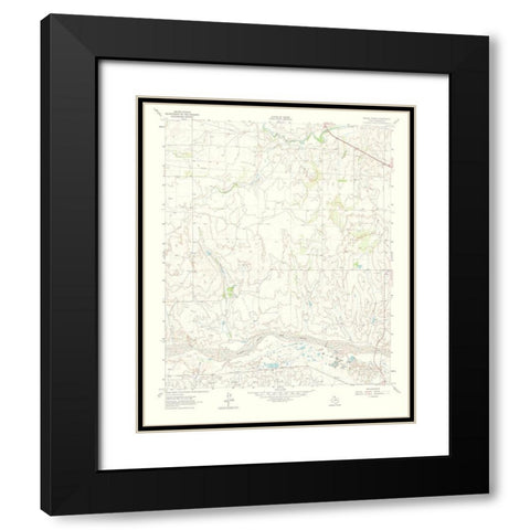 Spring Creek Texas Quad - USGS 1973 Black Modern Wood Framed Art Print with Double Matting by USGS