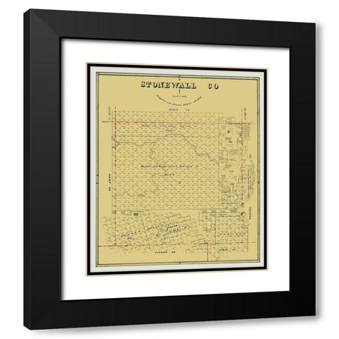 Stonewall County Texas - Wise 1879 Black Modern Wood Framed Art Print with Double Matting by Wise