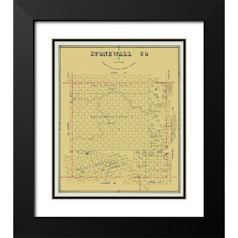 Stonewall County Texas - Wise 1879 Black Modern Wood Framed Art Print with Double Matting by Wise