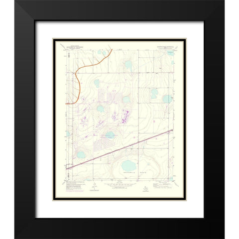 Sevenmile Basin Texas Quad - USGS 1975 Black Modern Wood Framed Art Print with Double Matting by USGS