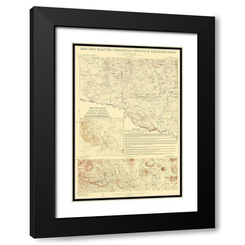 Shafter Terlingua Texas Mining Treasures Quad Black Modern Wood Framed Art Print with Double Matting by USGS
