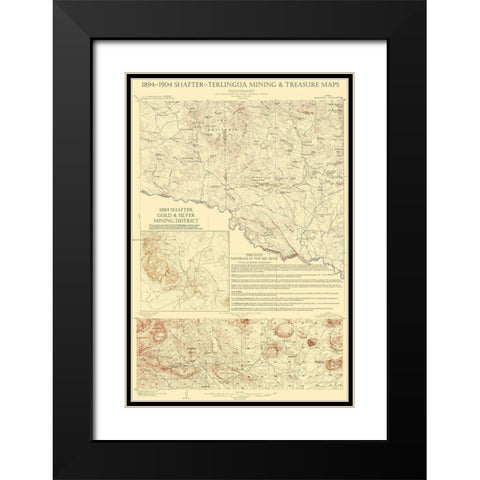 Shafter Terlingua Texas Mining Treasures Quad Black Modern Wood Framed Art Print with Double Matting by USGS