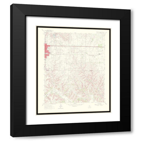 Shamrock East Texas Quad - USGS 1967 Black Modern Wood Framed Art Print with Double Matting by USGS