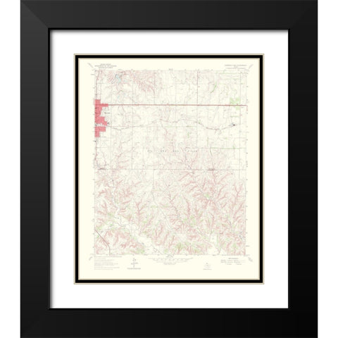 Shamrock East Texas Quad - USGS 1967 Black Modern Wood Framed Art Print with Double Matting by USGS