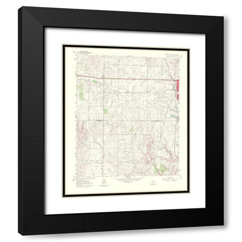 Shamrock West Texas Quad - USGS 1967 Black Modern Wood Framed Art Print with Double Matting by USGS