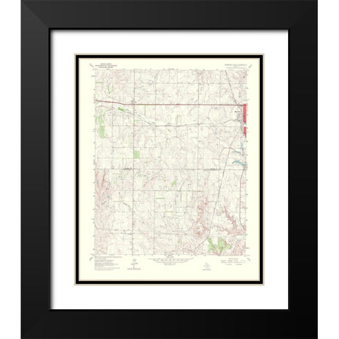 Shamrock West Texas Quad - USGS 1967 Black Modern Wood Framed Art Print with Double Matting by USGS