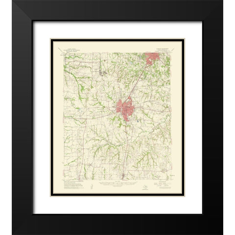 Sherman Texas Quad - USGS 1959 Black Modern Wood Framed Art Print with Double Matting by USGS