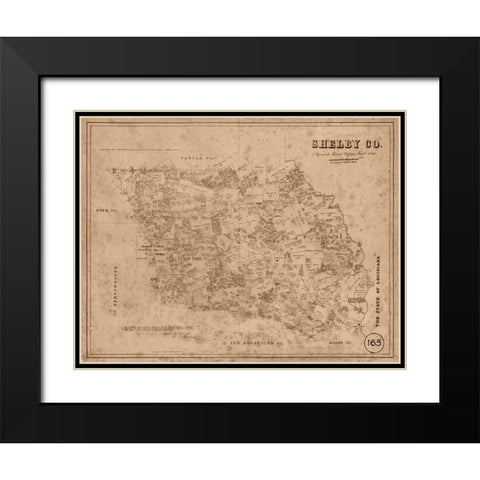 Shelby County Texas - Walsh 1880 Black Modern Wood Framed Art Print with Double Matting by Walsh