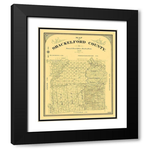Shackelford County Texas - Duke 1901 Black Modern Wood Framed Art Print with Double Matting by Duke
