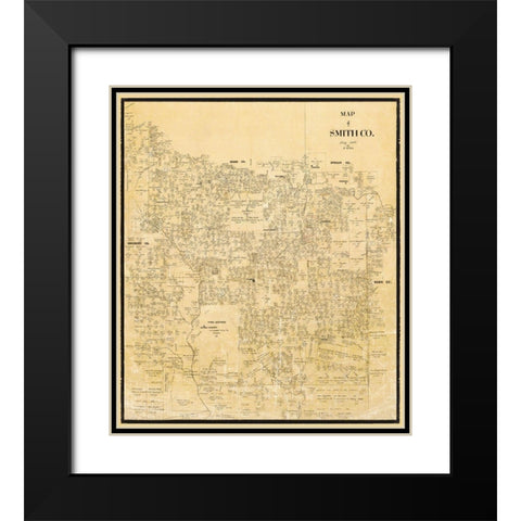 Smith Texas Landowner - Willke 1855 Black Modern Wood Framed Art Print with Double Matting by Willke