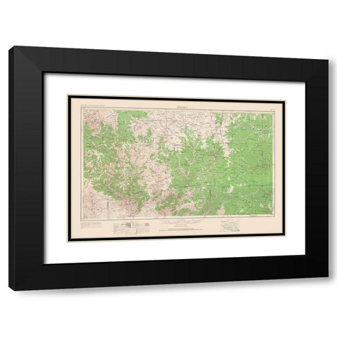 Sonora Texas Quad - USGS 1954 Black Modern Wood Framed Art Print with Double Matting by USGS