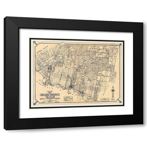 Starr County Texas - May 1935 Black Modern Wood Framed Art Print with Double Matting by May