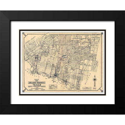 Starr County Texas - May 1935 Black Modern Wood Framed Art Print with Double Matting by May