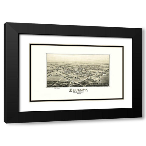 Sunset Texas - Fowler 1890 Black Modern Wood Framed Art Print with Double Matting by Fowler