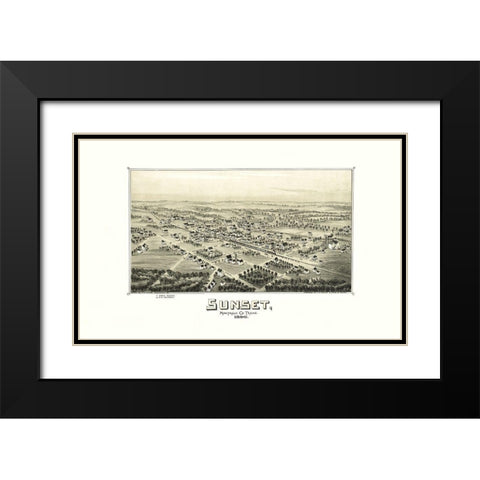 Sunset Texas - Fowler 1890 Black Modern Wood Framed Art Print with Double Matting by Fowler