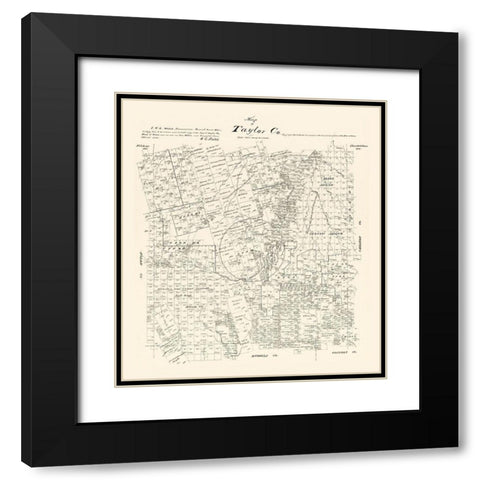 Taylor County Texas - Walsh 1879 Black Modern Wood Framed Art Print with Double Matting by Walsh