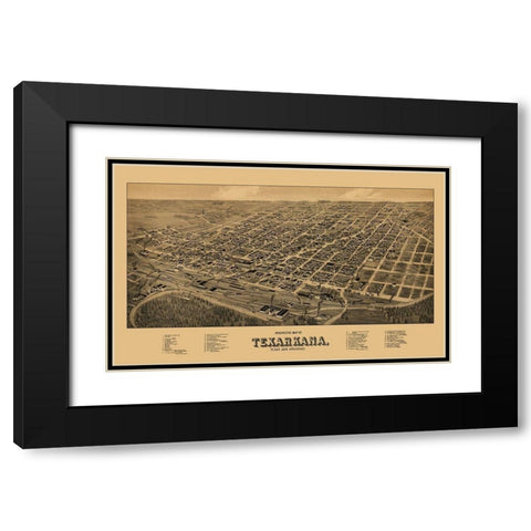 Texarkana Texas - Wellge 1888 Black Modern Wood Framed Art Print with Double Matting by Wellge