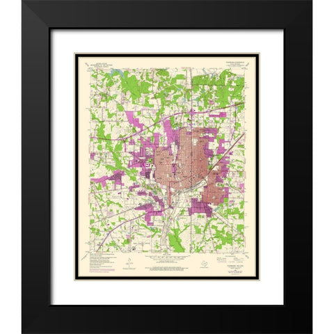 Texarkana Texas Quad - USGS 1954 Black Modern Wood Framed Art Print with Double Matting by USGS