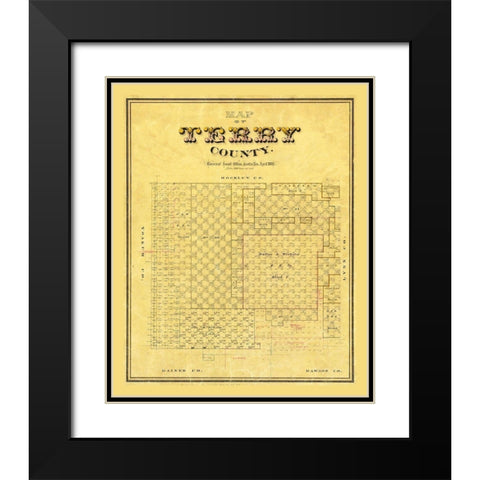 Terry County Texas -1893 Black Modern Wood Framed Art Print with Double Matting by Unknown