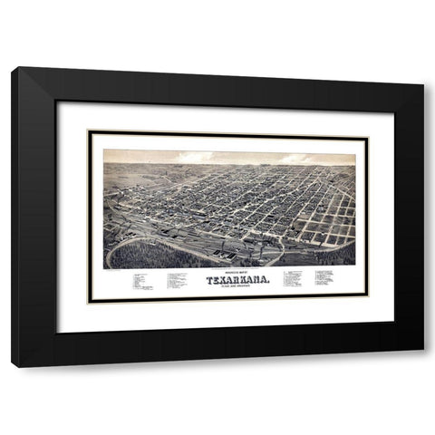 Texarkana Texas - Wellge 1888 Black Modern Wood Framed Art Print with Double Matting by Wellge