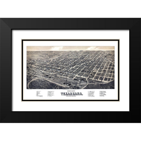 Texarkana Texas - Wellge 1888 Black Modern Wood Framed Art Print with Double Matting by Wellge