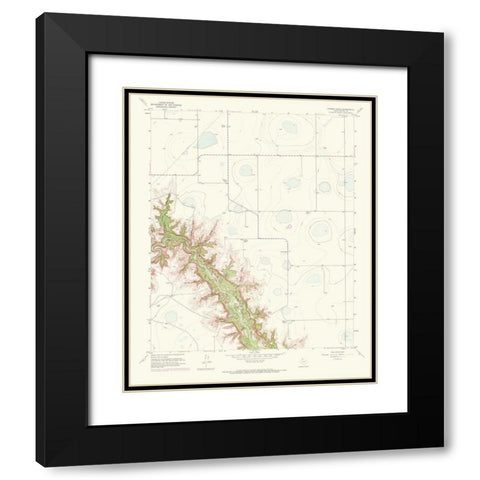 Thomas Ranch Texas Quad - USGS 1968 Black Modern Wood Framed Art Print with Double Matting by USGS