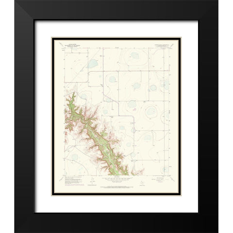 Thomas Ranch Texas Quad - USGS 1968 Black Modern Wood Framed Art Print with Double Matting by USGS