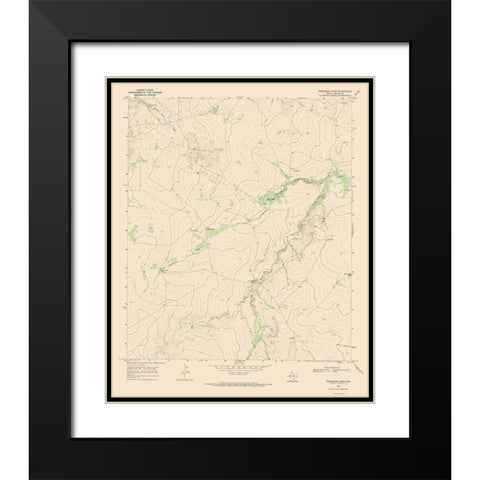Three Mile Draw Texas Quad - USGS 1968 Black Modern Wood Framed Art Print with Double Matting by USGS
